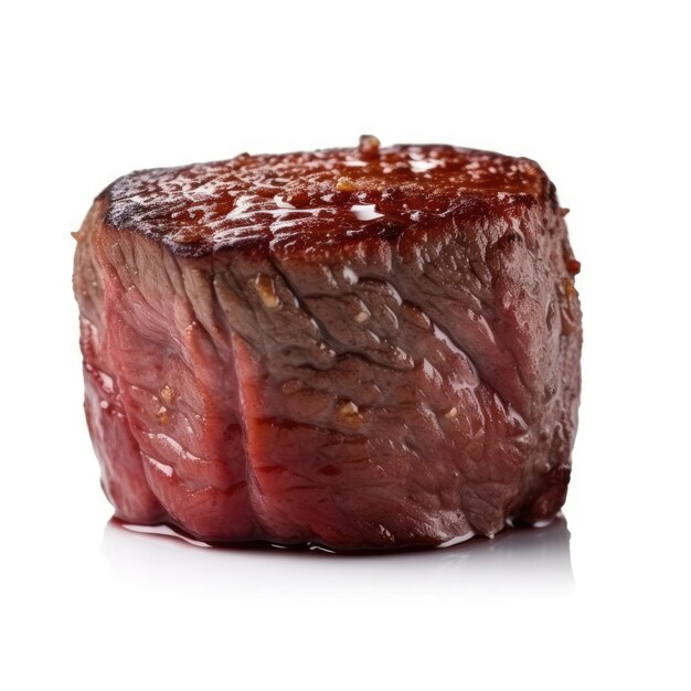 Ein verlockendes Stück Steak auf weißem Hintergrund