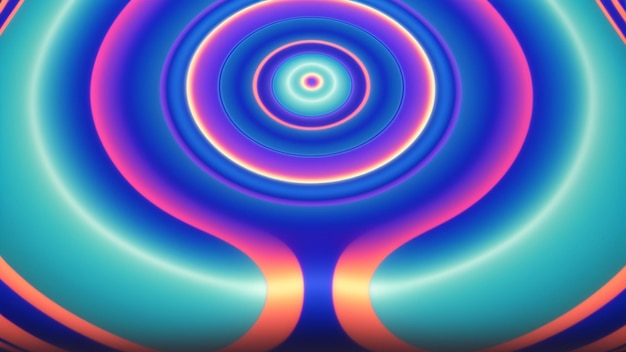 Ein verträumtes Bild eines psychedelischen Spiraldesigns in Blau, Rosa und Orange AI Generative