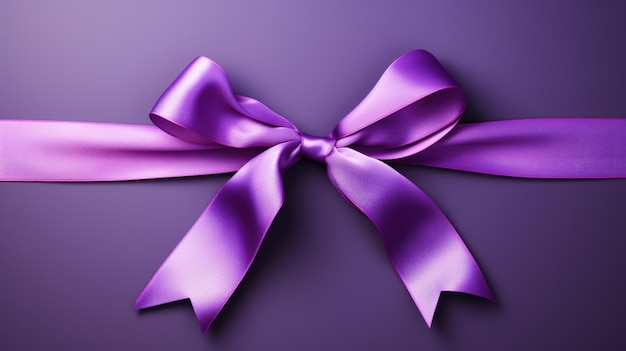 Ein violettes Band, das das Bewusstsein für Epilepsie symbolisiert, isoliert auf einem Hintergrund mit Farbverlauf