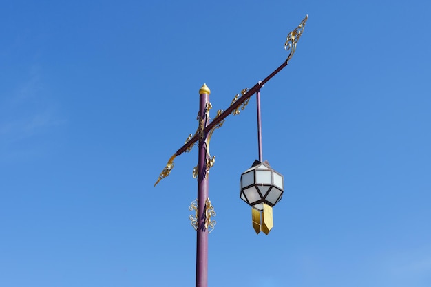 Foto ein vogel hängt vor einem klaren blauen himmel.