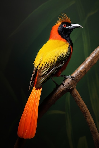 EIN VOGEL IM BAUM IM HIMMELSHINTERGRUND