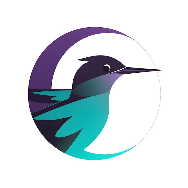 Foto ein vogel mit einem blau-violetten kreis in der mitte.
