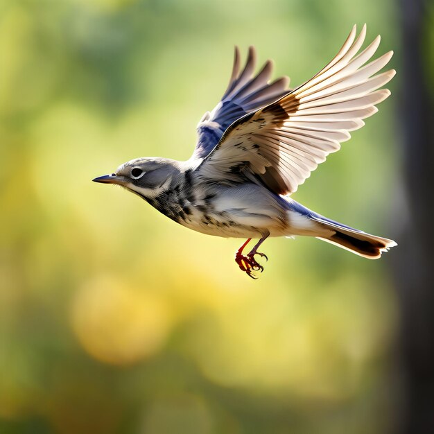 Foto ein vogel mit einem blauen schwanz mit einem weißen streifen