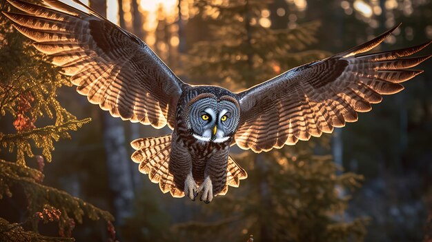 Ein Vogel mit einem großen Flügel, auf dem steht die Eule