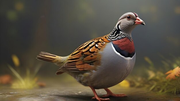 ein Vogel mit einem Vogel auf der Brust und einem Vogel mit schwarz-weißem Schwanz