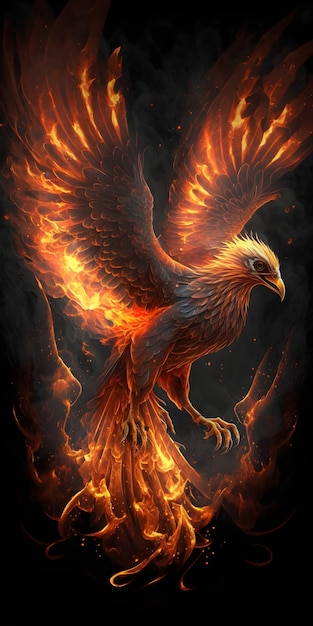 Ein Vogel mit Flammen Phoenix