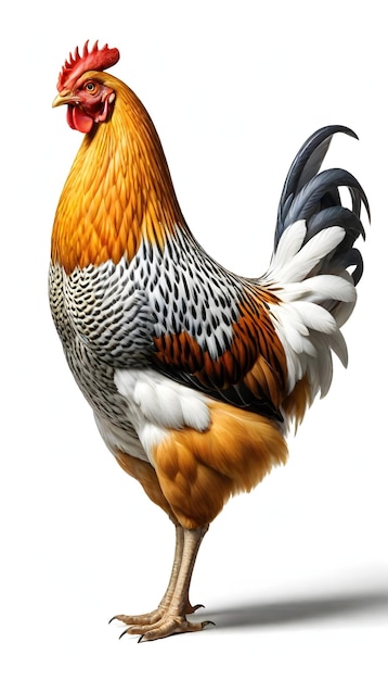 ein Vogel mit gelben und orangefarbenen Federn
