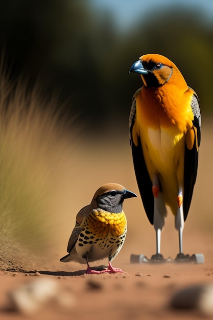Ein Vogel mit schwarzem Kopf und orangefarbener Brust