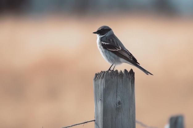 Ein Vogel sitzt auf einem Zaun