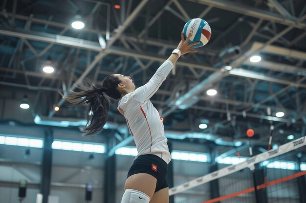 Ein Volleyballspieler überwacht die Sprunghöhe mit einer generativen KI