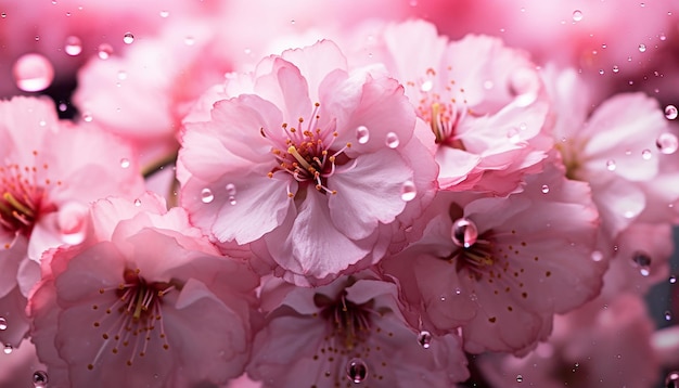 Ein Wald mit rosa Kirschblüten