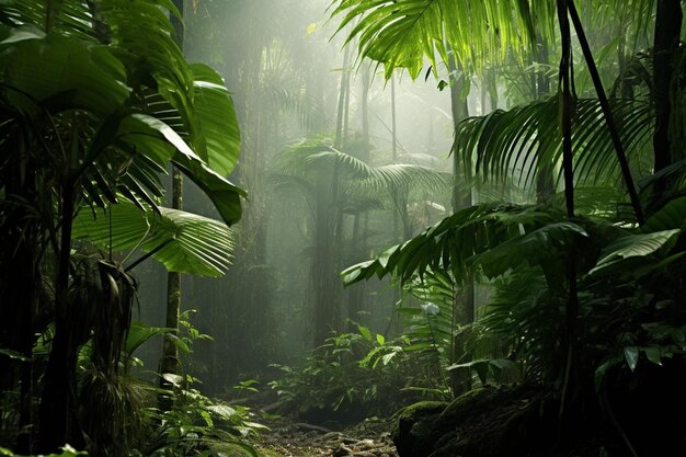 ein Wald voller grüner Pflanzen