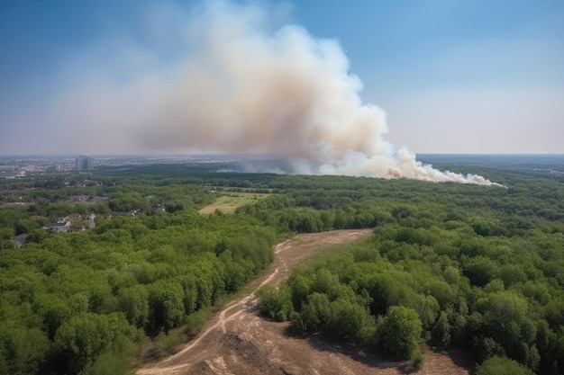 Ein Waldbrand verursachte intensive Sommerhitze