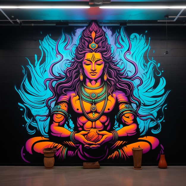 Ein Wandgemälde von Lord Shiva