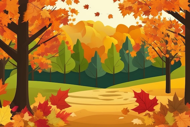 Ein Wandteppich aus Herbstfarben bedeckt den Wald in einem faszinierenden Tanz der Natur