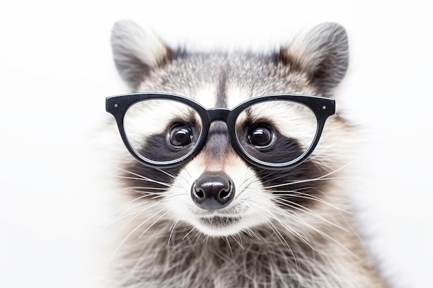 ein Waschbär mit Brille