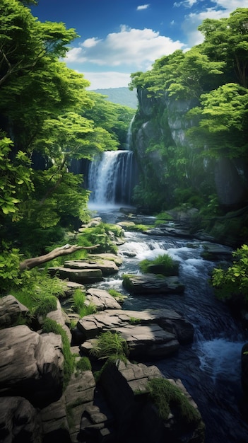 Ein Wasserfall im Wald