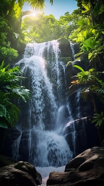 ein Wasserfall in einem Wald