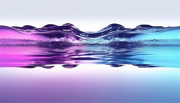 Ein Wasserspritzer mit violettem und blauem Hintergrund