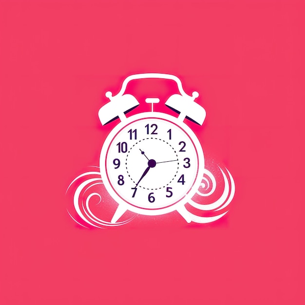 Ein Wecker mit einem generativen KI-Bild mit rosa Hintergrund
