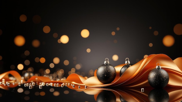 Ein weihnachtlicher Hintergrund aus Orange und Gold mit Schwarz als Hauptfarbe