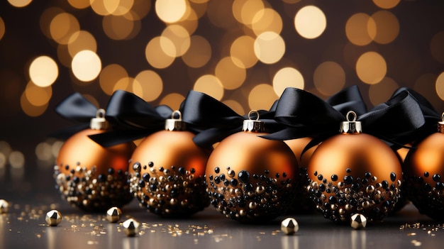 Ein weihnachtlicher Hintergrund aus Orange und Gold mit Schwarz als Hauptfarbe