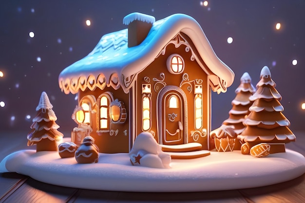 Ein weihnachtliches Lebkuchenhaus