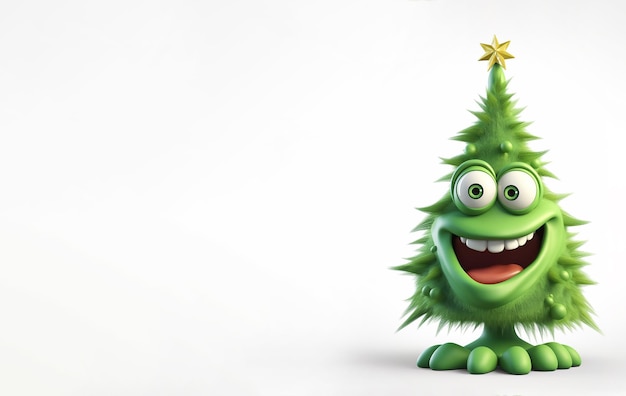 Ein Weihnachtsbaum mit einem Lächeln darauf