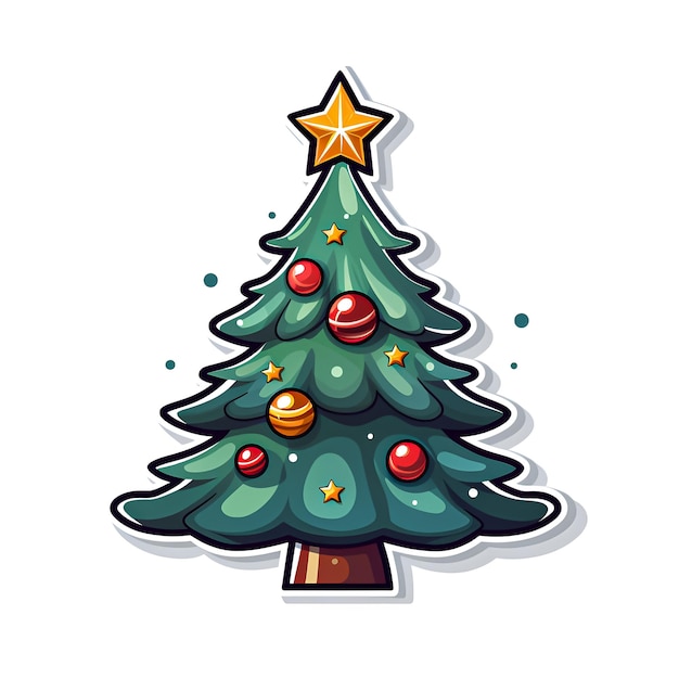 Ein Weihnachtsbaum mit einem Stern darauf