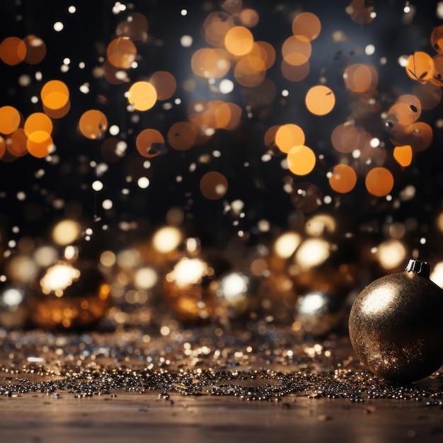 Ein Weihnachtshintergrund aus Gold mit Schwarz als Hauptfarbe