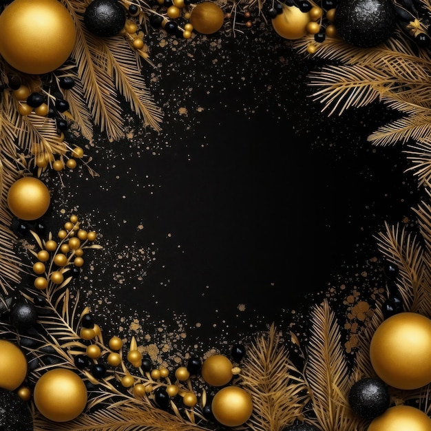 Ein Weihnachtshintergrund aus Gold mit Schwarz als Hauptfarbe