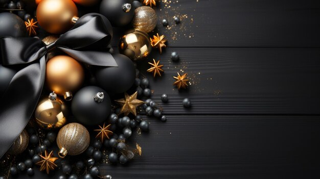 Ein Weihnachtshintergrund aus Schwarz und Gold mit Schwarz als Hauptfarbe