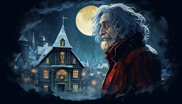 Foto ein weihnachtslied in prosa dickens poster-design