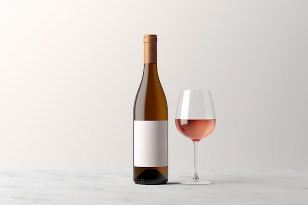 Ein Weinflaschenmodell auf weißem Hintergrund