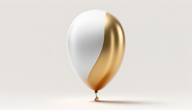 Ein weiß-goldener Ballon mit einem goldenen Streifen.