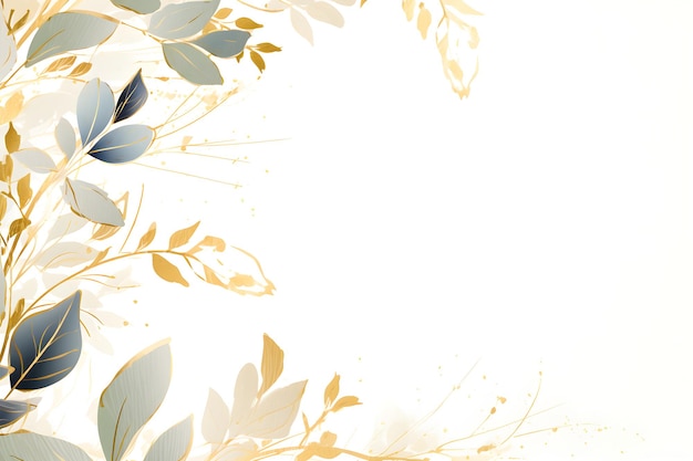 ein weiß-goldener Hintergrund mit Blättern Abstrakter Laubhintergrund in Jadefarbe mit negativem Raum