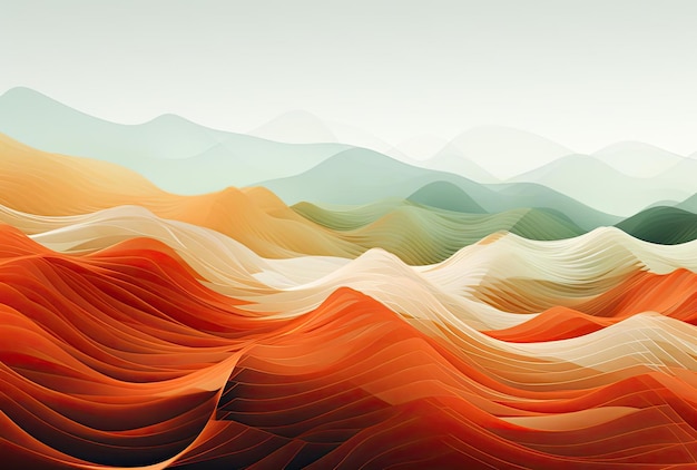 ein weiß-orangefarbenes Bild eines Feldes im Stil chaotischer Energie