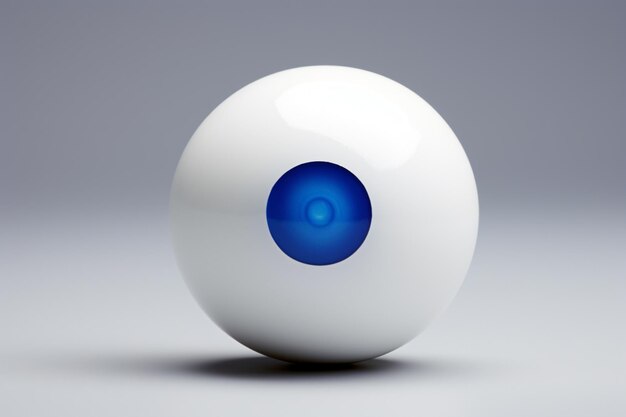 Foto ein weißer ball mit einem blauen auge