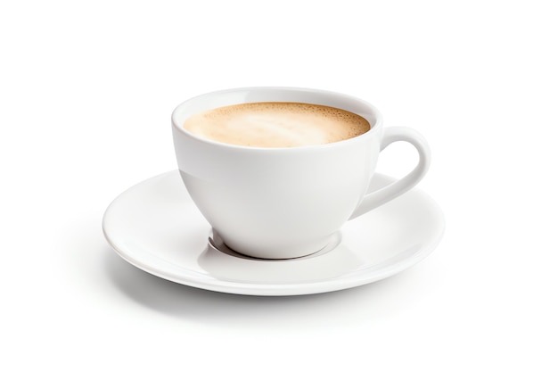 ein weißer Becher mit einer schaumigen Flüssigkeit darin
