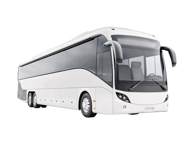 ein weißer Bus mit schwarzen Fenstern