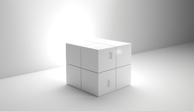 Foto ein weißer erste-hilfe-box-würfel. in der box im pixar-stil befinden sich medikamente