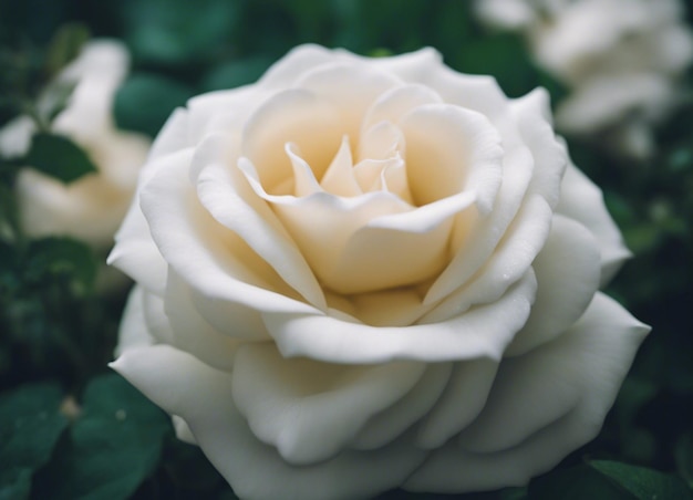Ein weißer Rosengarten