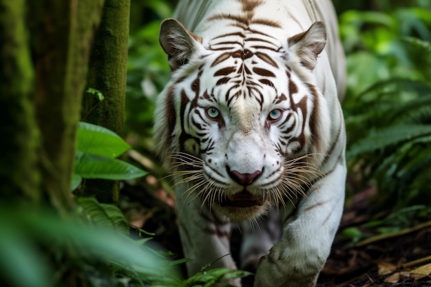 ein weißer Tiger in freier Wildbahn