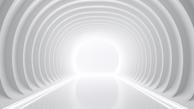 Ein weißer Tunnel mit einem Licht am Ende