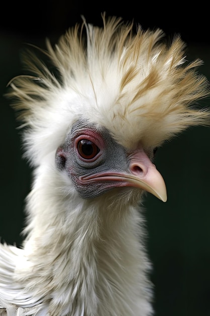 Ein weißer Vogel mit einem roten Auge