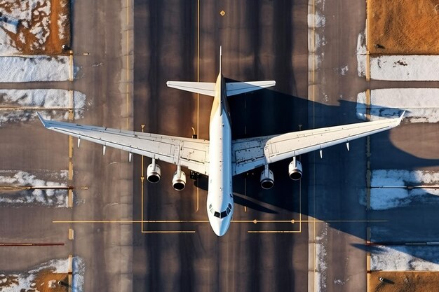 Foto ein weißes flugzeug mit der nummer 4 am heck