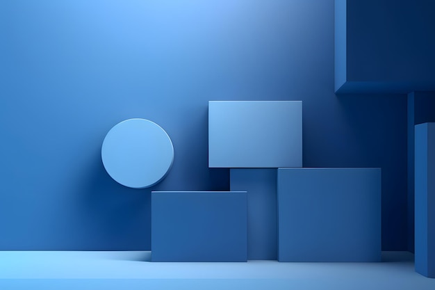 Foto ein weißes objekt mit einem runden gesicht sitzt vor einer blauen wand