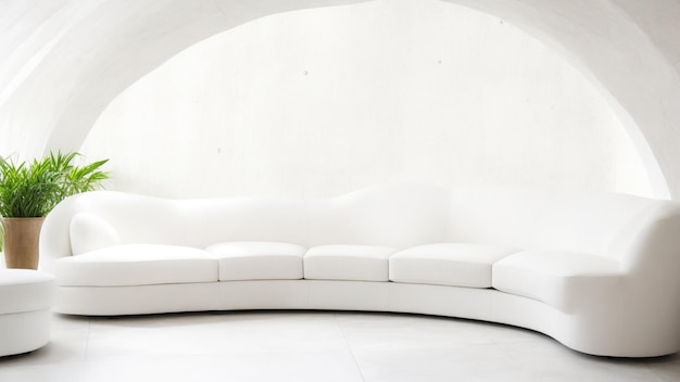 Ein weißes Sofa mit Wand