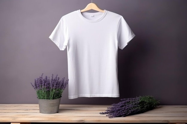 Ein weißes T-Shirt mit dem Wort Lavendel darauf