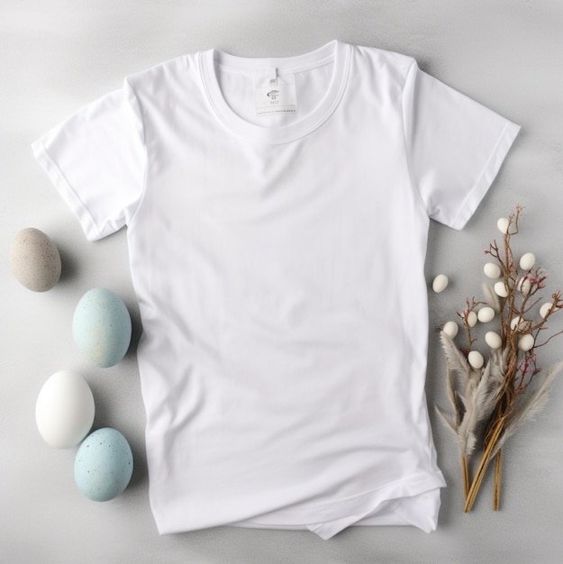 Ein weißes T-Shirt mit dem Wort Ostern darauf